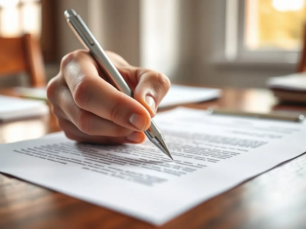 A close-up shot of a lease agreement being reviewed, highlighting the attention to detail in lease management services.